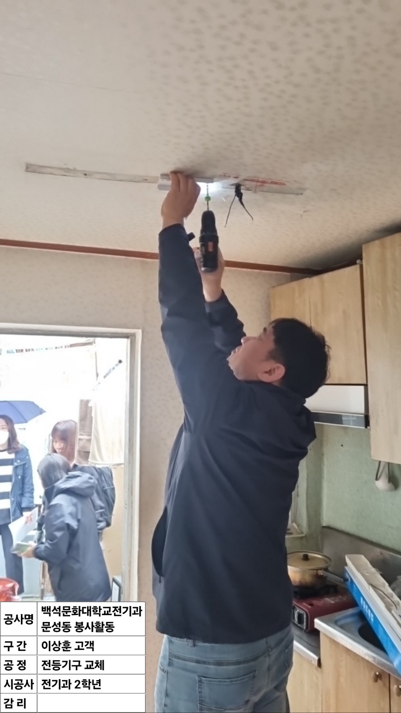 백석문화대학교 미래커리어개발학부 전기과, 문성동 에너지 취약계층 주거환경 개선 봉사활동 사진 1번째 첨부파일 이미지